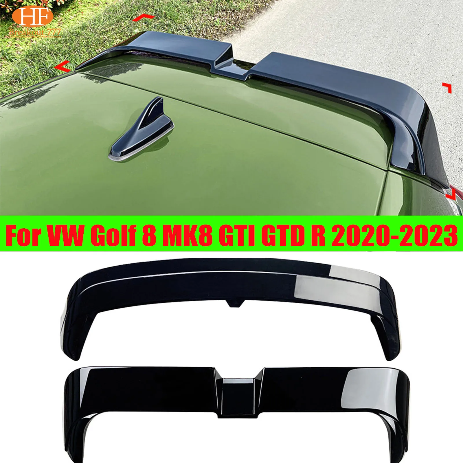 

Oettinger Style Car Rear Roof Spoiler Splitter Lip Window Wing Carbon/Gloss Black For VW Golf 8 MK8 GTI GTD R 2020-2023 Hatchbac