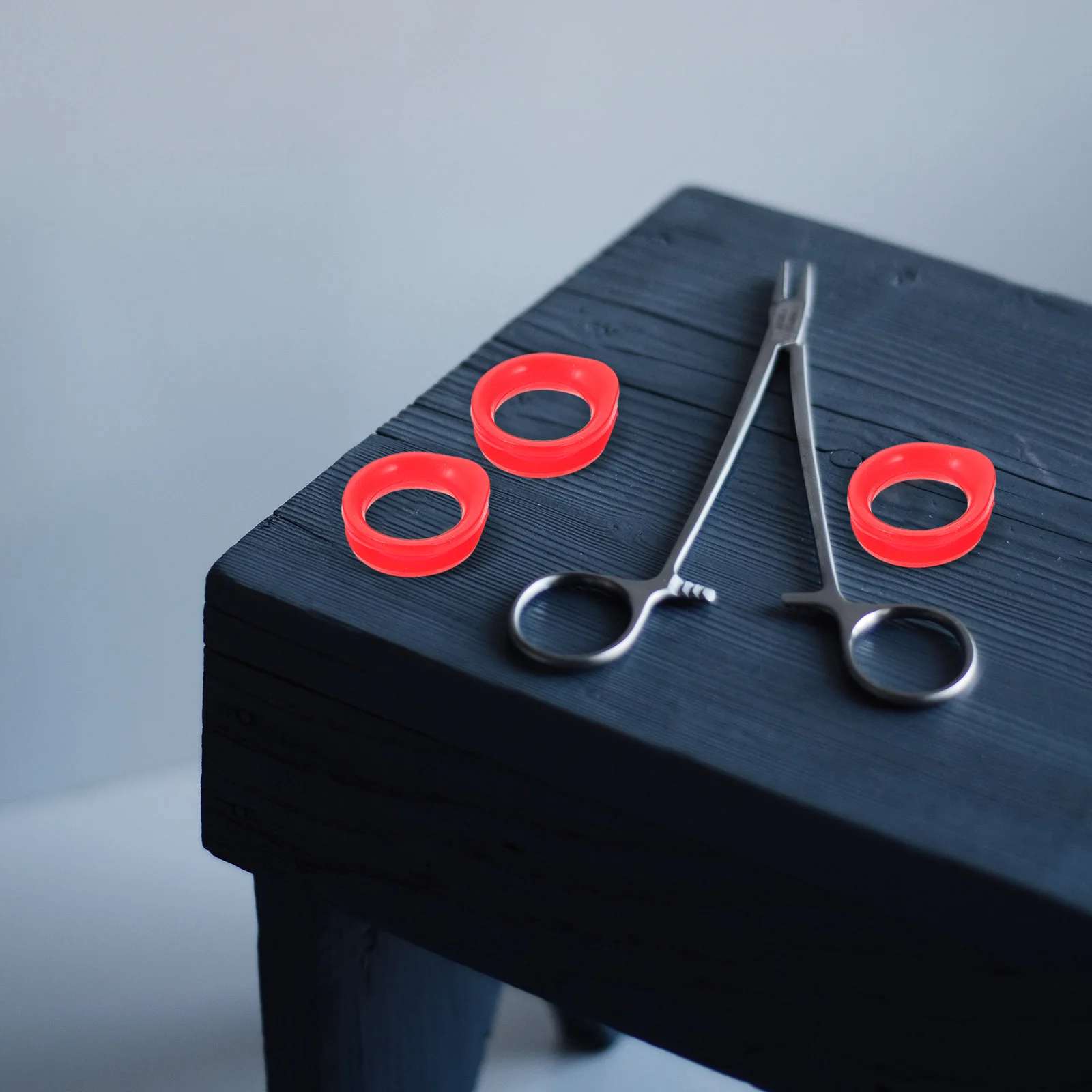 4 قطعة سيليكون مقص خواتم الاصبع المضادة للانزلاق حامي مرن للتهيأ قص الشعر المقصات مريح يده غطاء حلقة #5