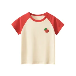 1-9T Toddler Kid Baby Girl Clothes Strawberry Print Cotton T Shirt for Girls Infant Casual Tshirt Basic Top Outfit