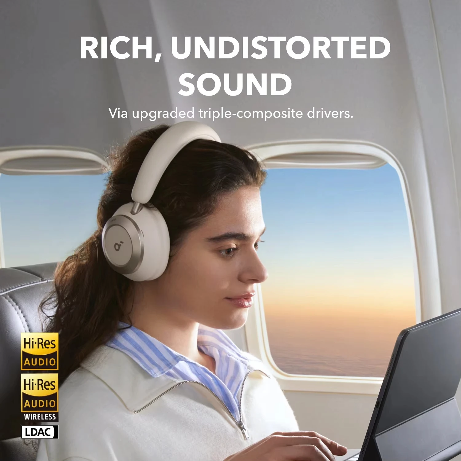 100% الأصلي Anker Soundcore Space One Pro A3062 سماعة لاسلكية تعمل بالبلوتوث وسماعة رأس سلكية فوق الأذن مرحبا الدقة ANC قابلة للطي للسفر