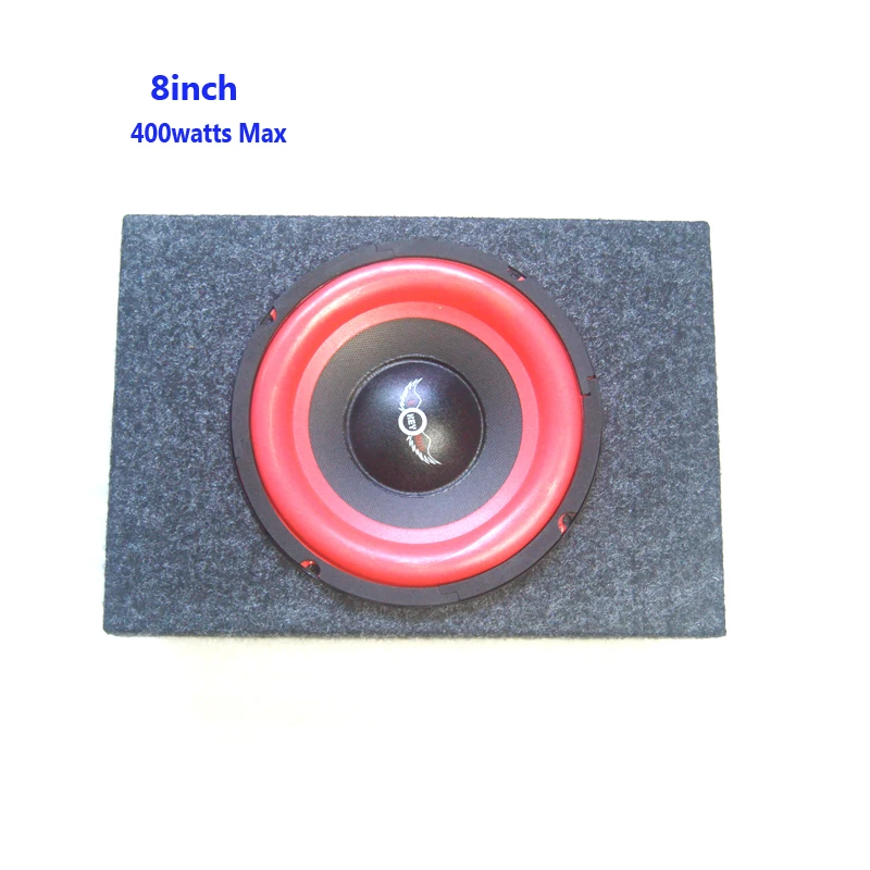 8-Inch New Ultra-thin 400w 4 ohm Speaker Passive Cabinet Wooden Box Square MDF Felt Car Modified Subwoofer