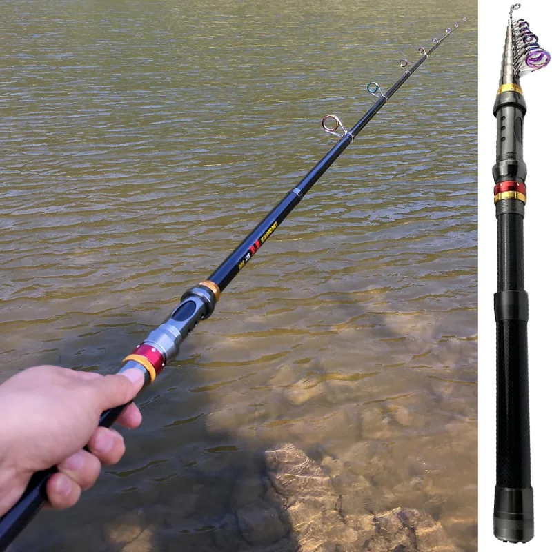 Super Hard Telescopic Spinning Sea Fishing Rod 1.8-3.6M Portable Carbon Travel Surfing Mini Pole Carp Bass Fishing Accessories