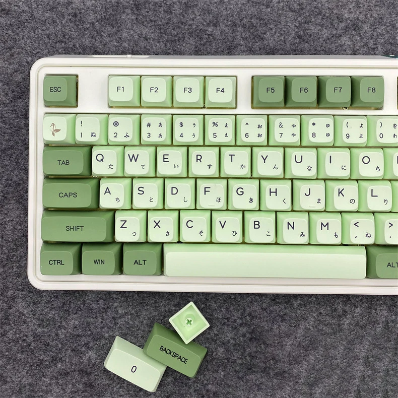 123 Keys Matcha Green Japanese Mechanical keyboard Keycap Dye Sublimation PBT XDA Profile Keycaps For Mx Switch Key caps Custom