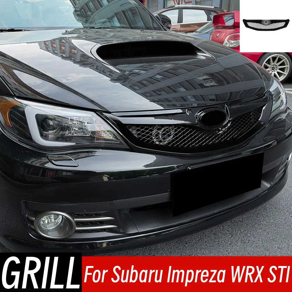 For Subaru Impreza WRX STI Front Grille Racing Grills Front Upper Bumper Hood Mesh Grid Air Intake Grille Car Accessories Part ﻿