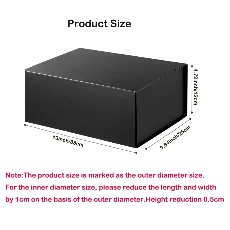 Large Magnetic Gift Box with Lid 33x25x12CM Collapsible Gift Packaging Box for Present Graduation Birthday Wedding Groomsman Box