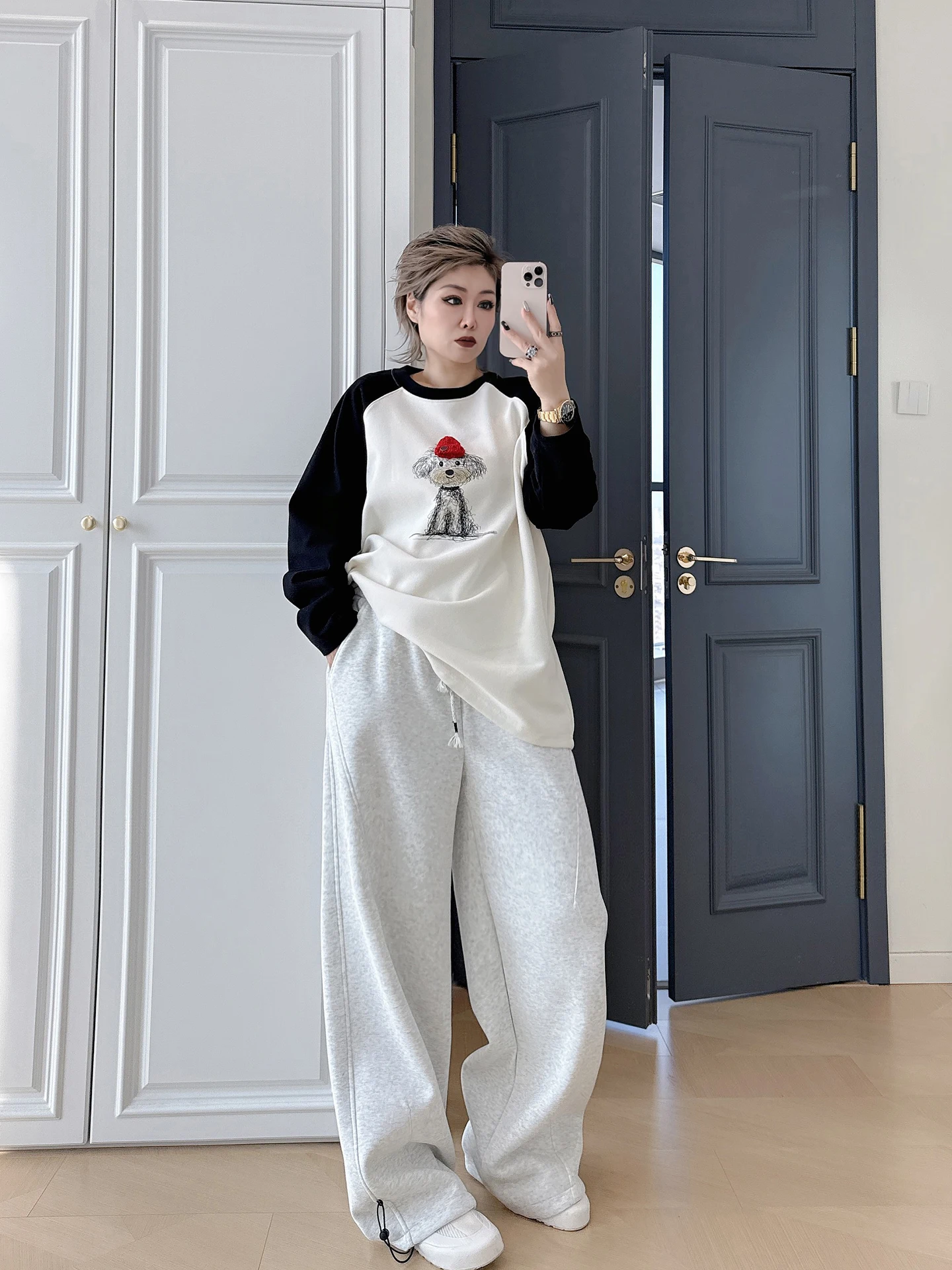 

Повседневные свободные брюки-бананы с высокой талией больших размеров для женщин, спортивные широкие брюки в уличном стиле, удобные прямые брюки