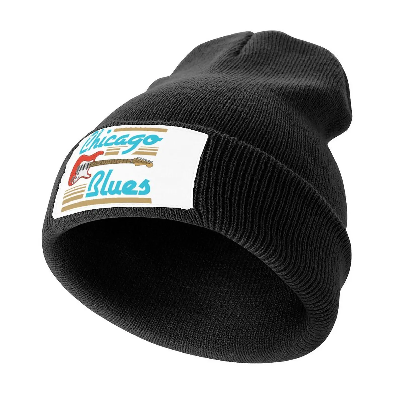 Chicago Blues Musician Guitar Knitted Cap Hip Hop Hat Baseball Cap Girl Men's