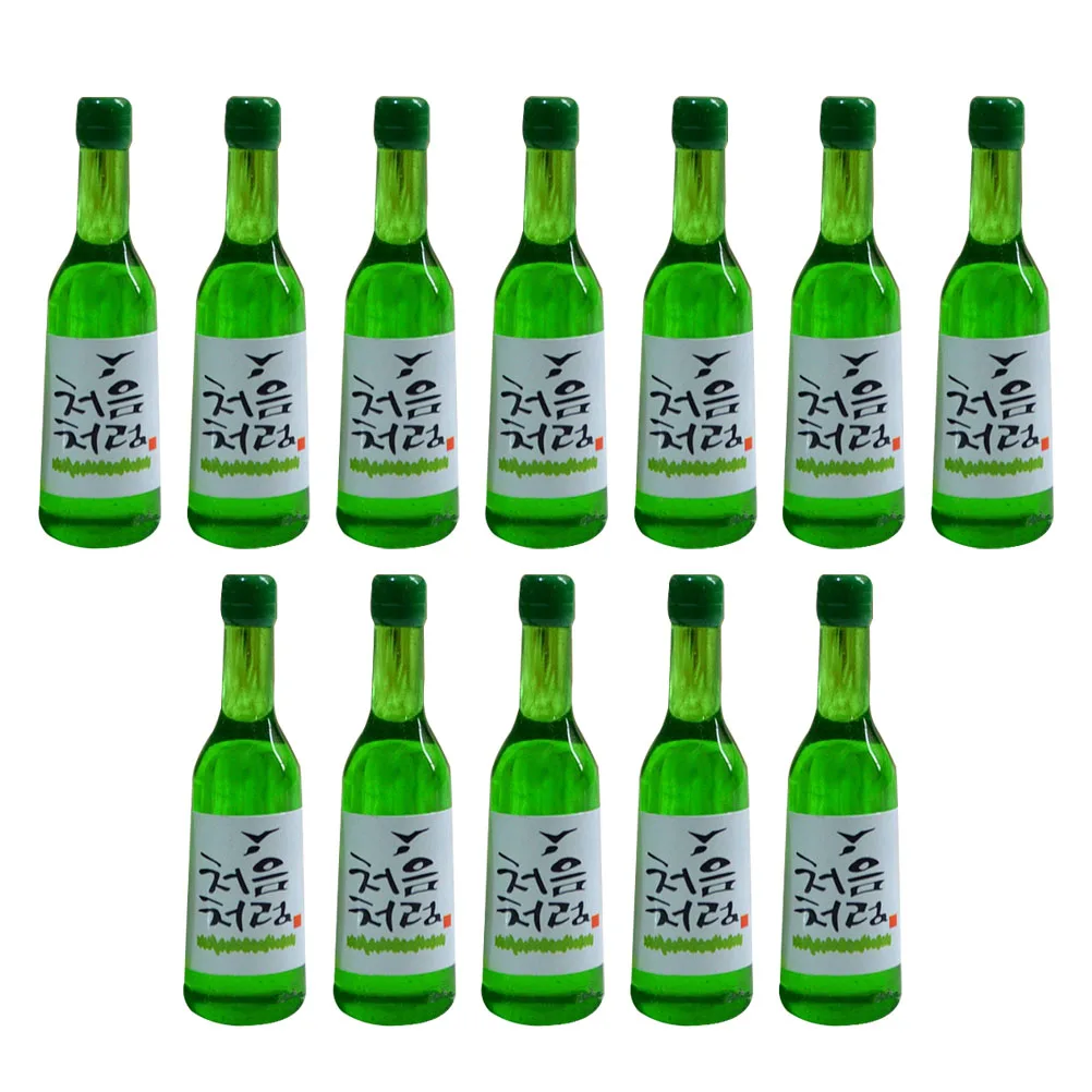 

12 Pcs Simulated Korean Rice Bottle Miniature Bottles Decorations Model Dollhouse Miniatures Resin