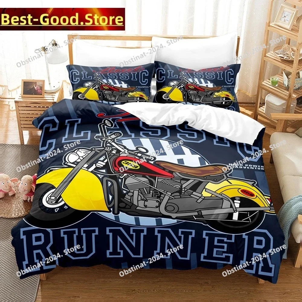 

Motorcycle Duvet Cover Set Dirt Bike Extreme Sports Theme For Boy Girl Motocross Racer Polyester Bedding Set King Queen Size