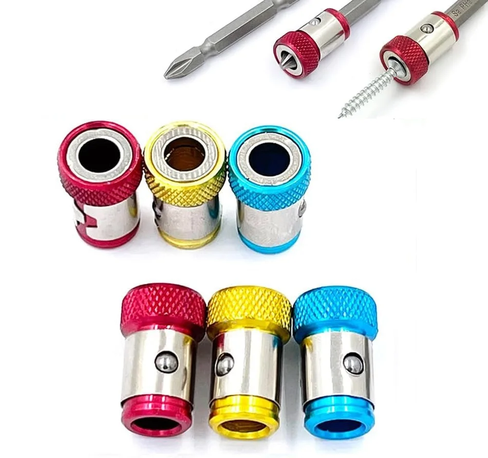 1pc Magnetic Screw Ring Bit Holder 1/4''/ 6.35 mm Universal Screw Driver Head Magnetic Ring Accessories for Hex Screwdriver Bit