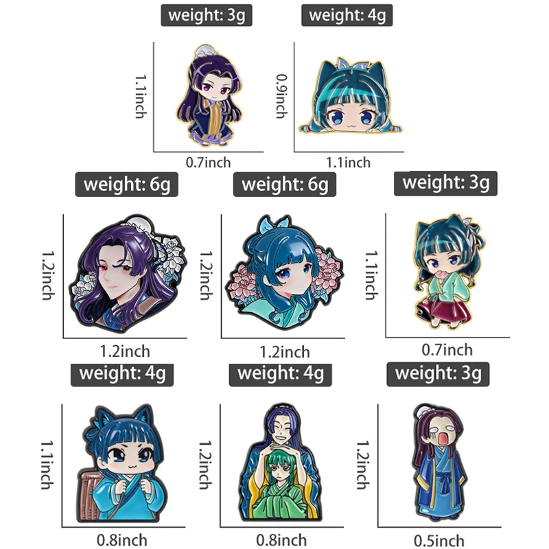 Maomao Light Novel Brooch Enamel Pins  Cute Japanese Anime Cartoon Character Brooches Lapel Badge Jewelry Gift for Fans Friends image 2