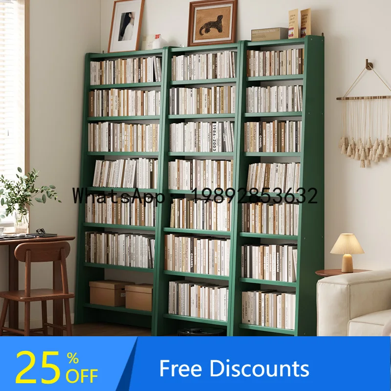 

BF Floor Bookshelf All Solid Wood Living Room Multi-layer Display Rack Home Integrated Wall Student Storag Reading Organizer