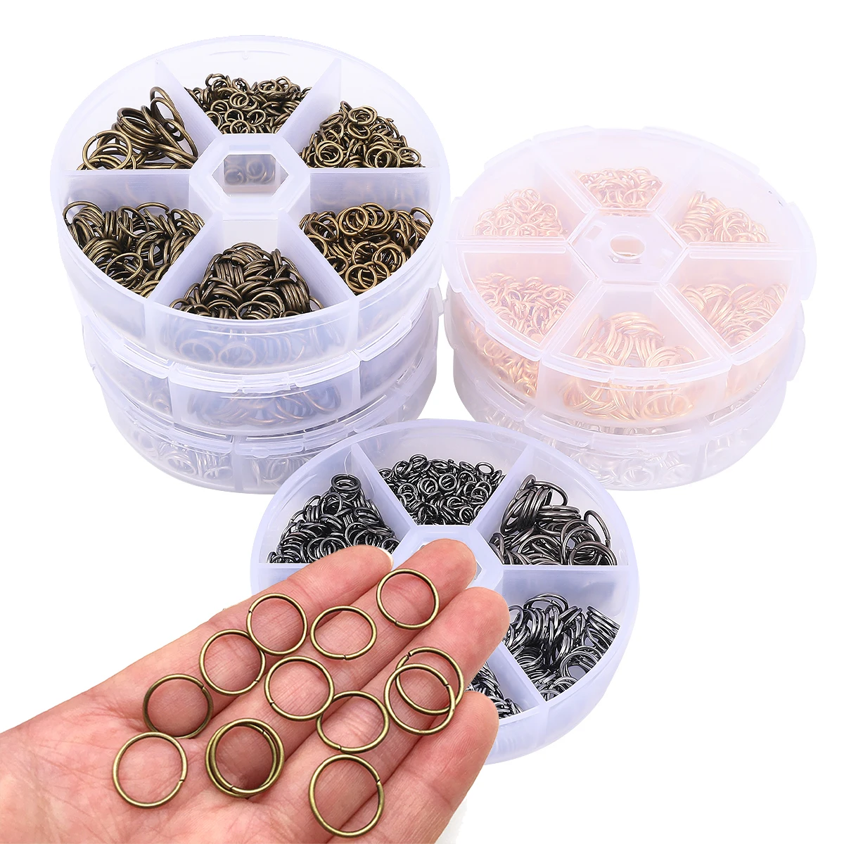 

4/5/6/7/8/10mm 1Box Metal Open Jump Rings Split Rings Connectors Iron Open Jump Ring For Diy Jewelry Making 880pcs