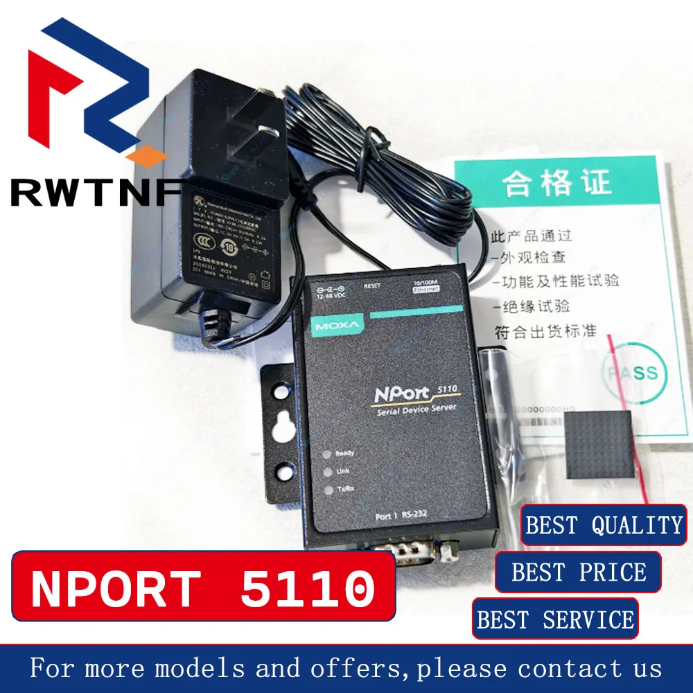العلامة التجارية الجديدة الأصلية NPORT 5110 MOXA Mosha الخادم التسلسلي 1 منفذ 232 إلى منفذ الشبكة ، مخزون المستودعات الأصلي 100%