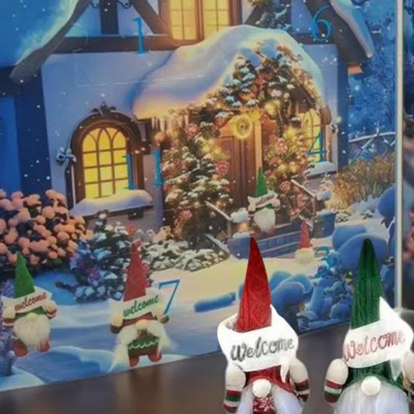 

Рождественский адвент-календарь с изображением гнома на 2025 год, 24-дневный рождественский адвент-календарь с изображением гнома, коллекция кукол-гномов, игрушки, куклы, подарки