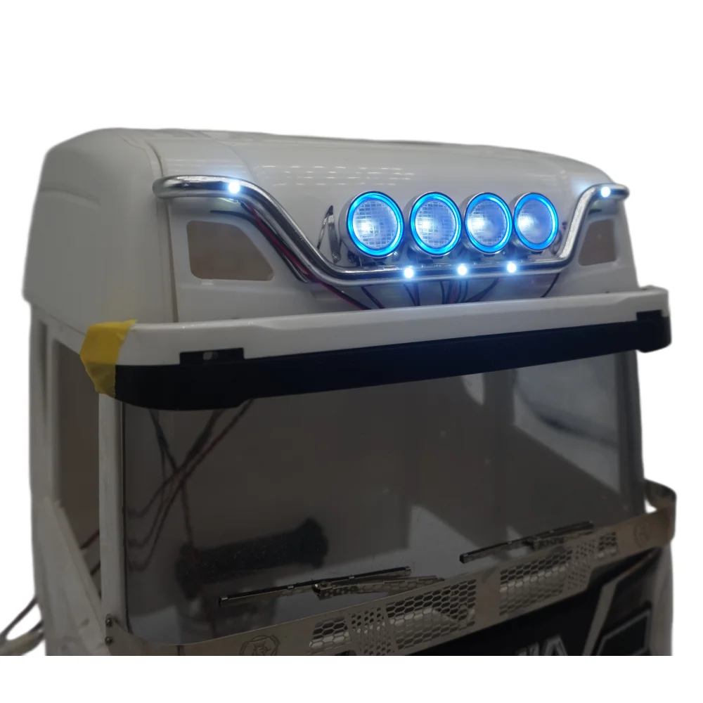 CNC Front Sun Visor Light Top Roof Lamp for Tamiya 1/14 RC Truck Sca 770s 56371 56323 Upgrade Accessories
