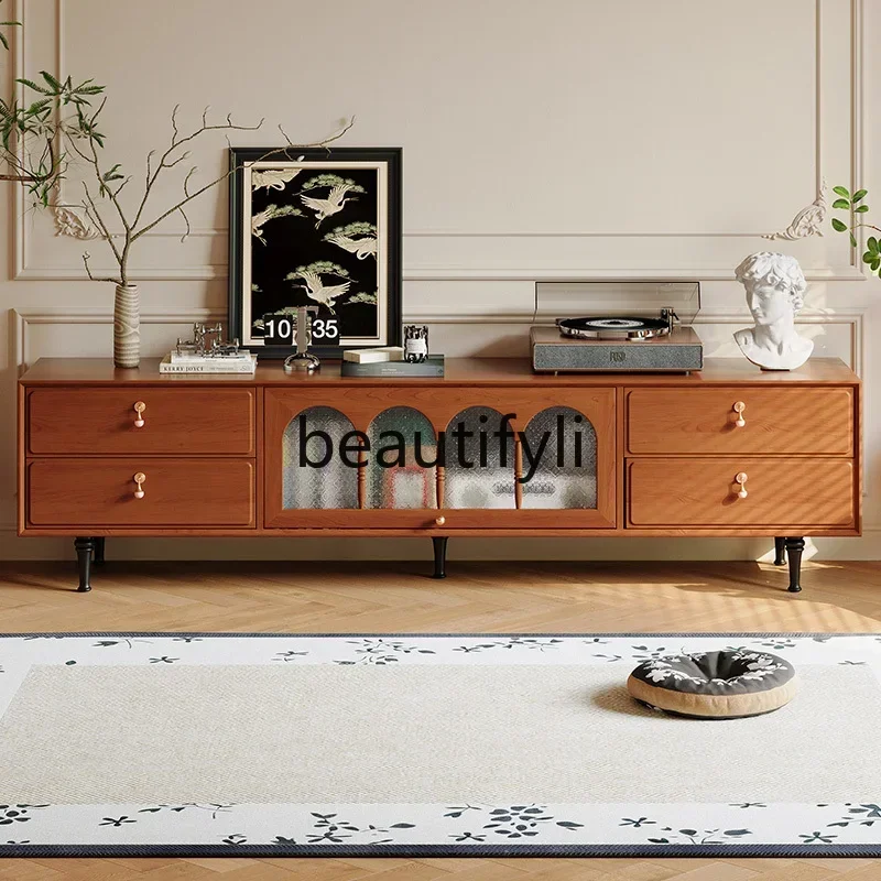 

SS ss7486 French retro North American cherry wood TV living room solid wood audio-visual cabinet storage cabinet