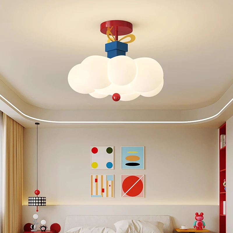 Gift Box Cloud Children's Room Ceiling Lights LED Boy Girl Bedroom Decor Light Modern Cream Style Warm Baby Room Ceiling Lamps