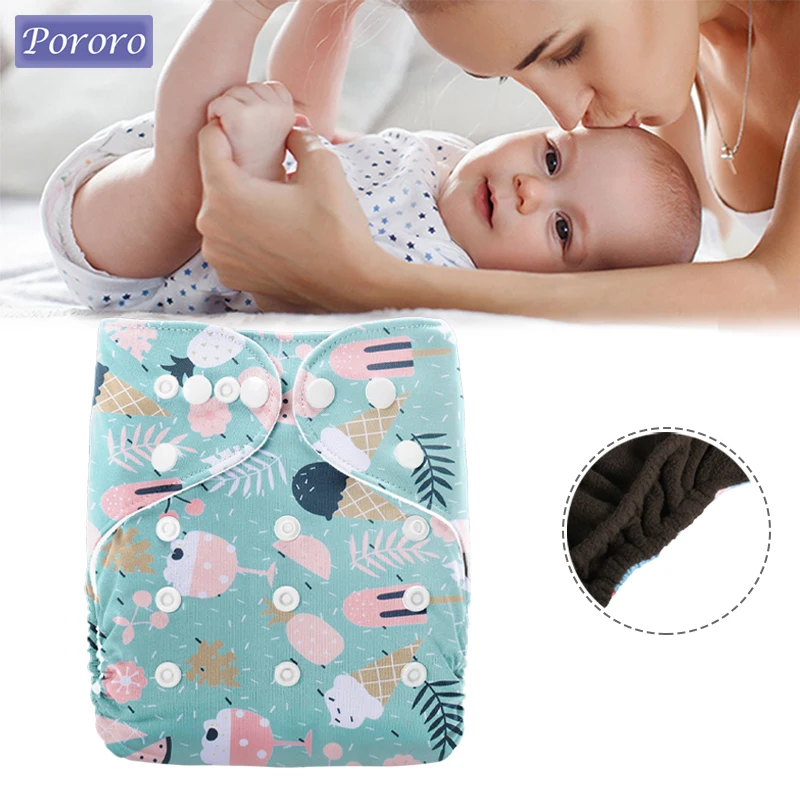 Bamboo Charcoal Lining Reusable Infant Cloth Diaper Eco-friendly Nappy Washable Toilet Training Pant Baby Shower Gift Fit 0-3Y