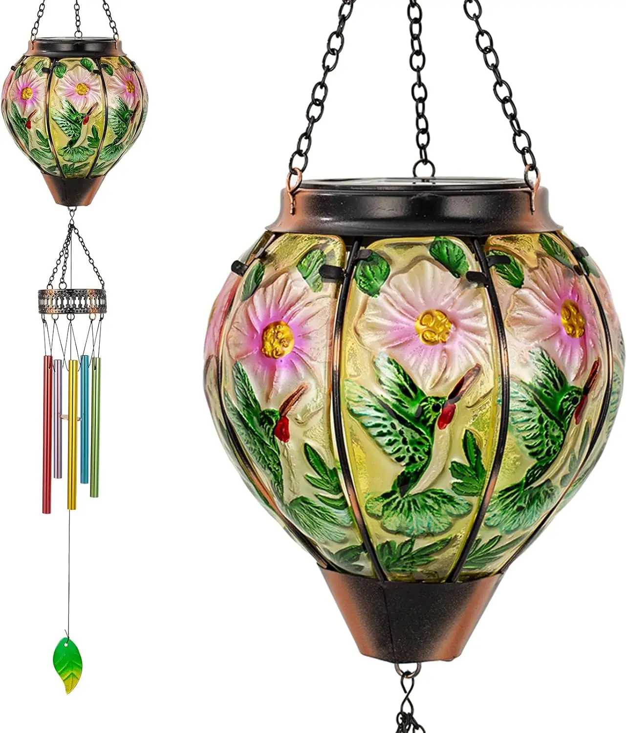 

40.2" Solar Wind Chimes with Lanterns for Outdoor Patio Yard Decor, Memorial Gift for Mom Women Grandma