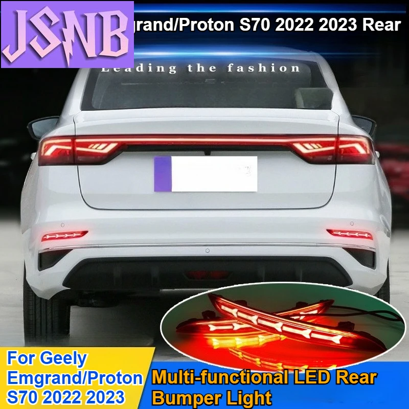 For Geely Emgrand Proton S70 2022 2023 Car Led Rear Bumper Light Reflector Driving Brake Light Turn Signal Light Accessories