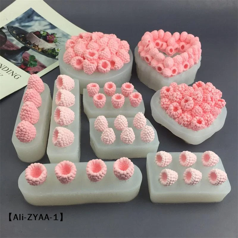 【A】Small Raspberry Mousse Candy Mold Baking 3D Raspberry Pudding Baking Mold Dessert Chocolate Mold Fruit Cake Decorating Tools