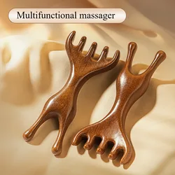 1Pc Wood Body Meridian Massage Wide Tooth Comb Face Eye Shoulder Neck Comb Acupuncture Therapy Blood Circulation Guasha Tool