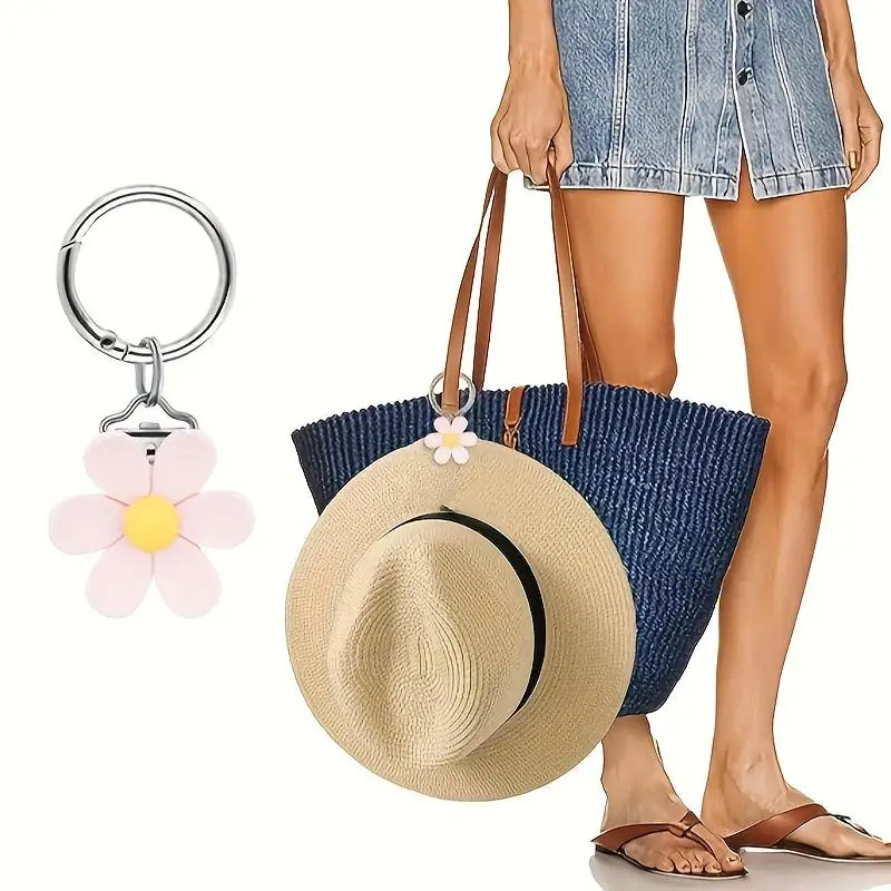 

Portable Hanging on Bag Hat Clip Hand Free Flower Shape Hat Holder Lightweight Hanging Hat Clip Travel