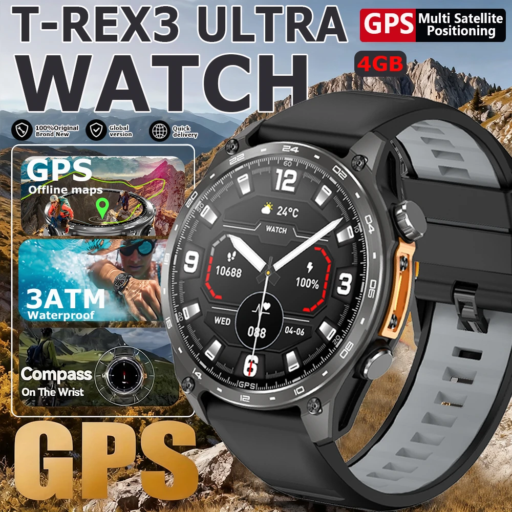 

2025 New Military Man Smartwatch Built-in GPS Bluetooth Call Barometric Altimeter 3ATM Waterproof Watches Sports Smart Watch Men