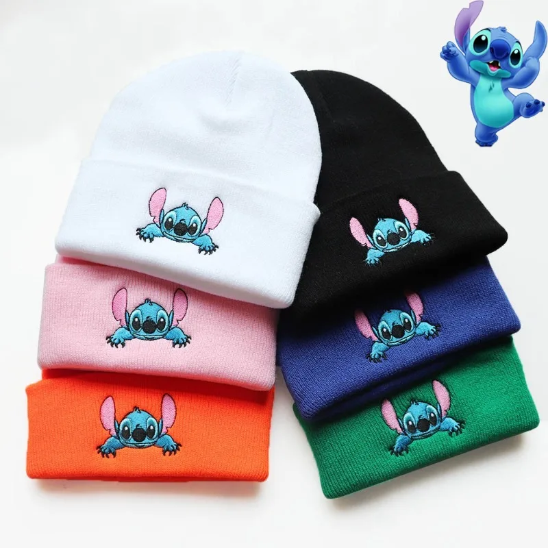 Automne hiver point brodé tricoté chapeau extérieur chaleur mignon unisexe chapeaux extensible dessin animé Anime cadeau d'anniversaire garçons cadeau