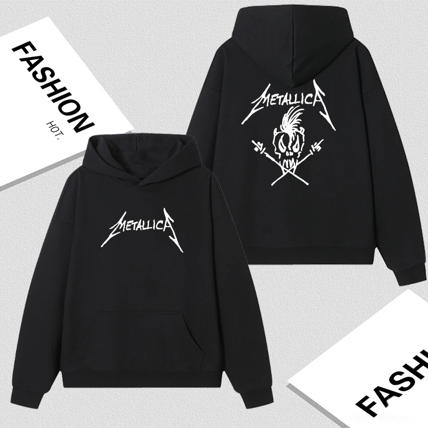 

Metallica 2026 New Bestseller Y2k Graphic Album Fleece Pullovers Autumn Winter Casual Long sleeve Bodywarmer Loose Sweatshirts