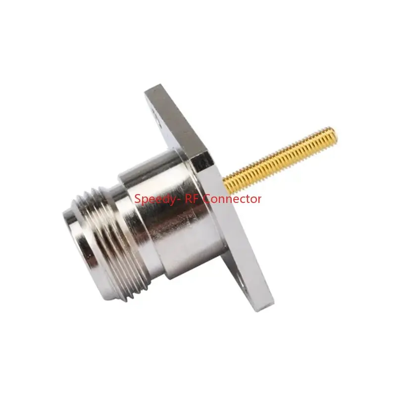 N Type Female Connector L16 N Female Jack Straight Water Proof 4 Hole Flange Panel Mount Solder Connector RF Fast Delivery Brass