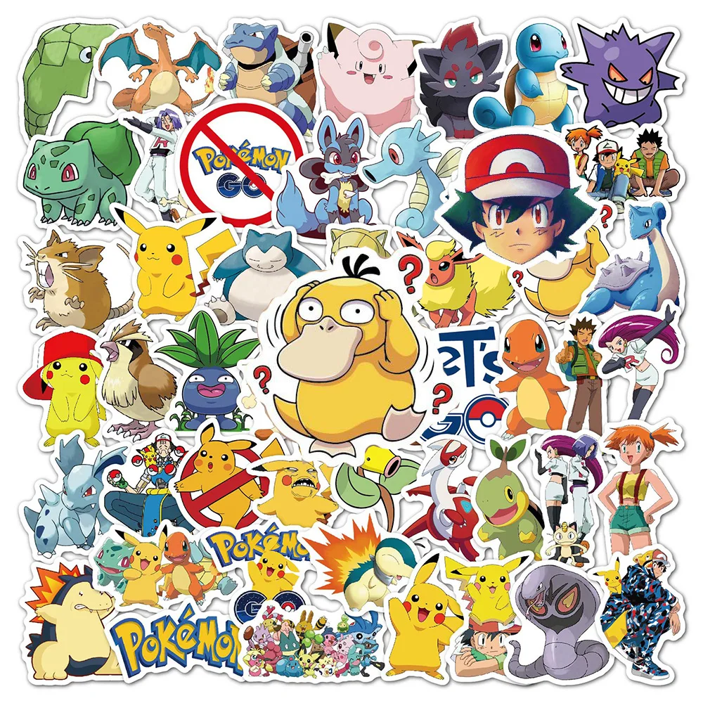 

10/30/50pcs Cute Anime Pokemon Stickers for Kids Toy DIY Skateboard Luggage Guitar Kawaii Cartoon Classic Manga Graffiti Sticker