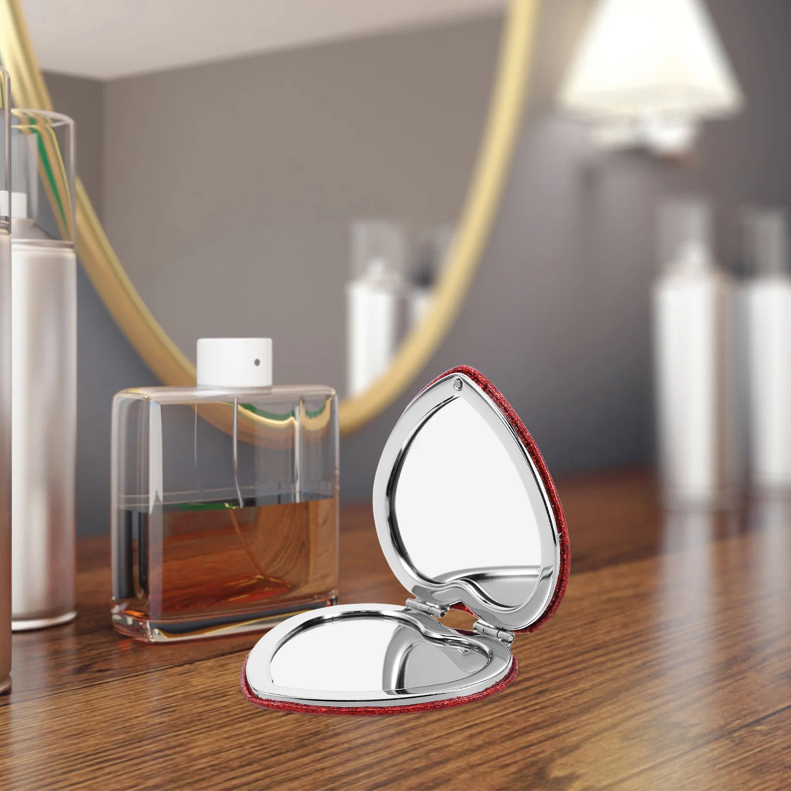 Espelho compacto bonito para mulheres viagem dobrável mini bolsa carro maquiagem bolsas dobrável dança