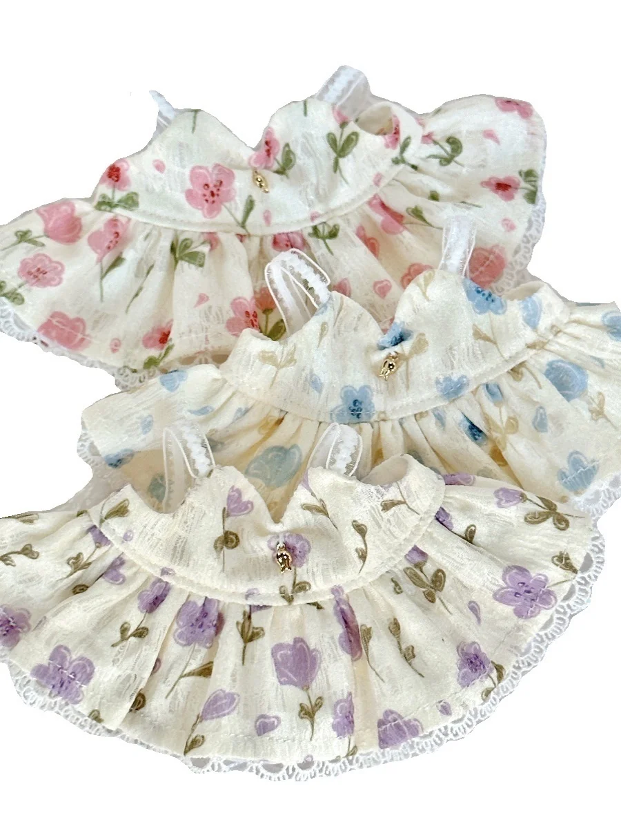 Jumeet Floral Skirt 20cm Cotton Doll Dress Small Fresh Cute Dress Versatile Skirt Forest Series 20cm doll dress clothes