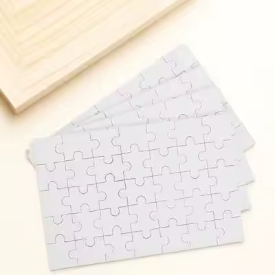 4 Sheets Blank Puzzle for Sublimation Heat Transfer Wood DIY Jigsaw Craft Kids Adult Creative Project Personalized Gift Idea