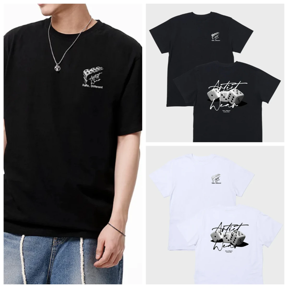 Die Würfel sind weicher auf der neuen Baumwollbluse Artist Summer Wear Kurzarm-T-Shirts für Männer und Frauen
