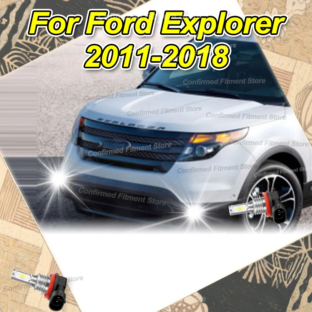 LED Fog Light Lamp 2pcs Accessories For Ford Explorer 2011 2012 2013 2014 2015