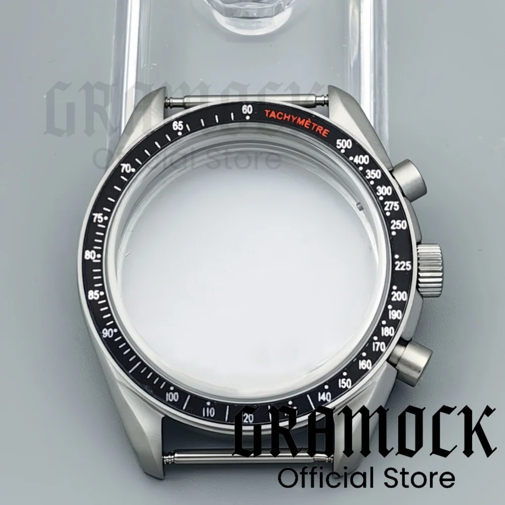 GRAMOCK 40 mm Vintage-Titan-Quarzuhrengehäuse, mehrfarbige Lünette, Mineralglas, passend für VK63 VK64 Uhrwerk, Herrenuhr-Zubehör