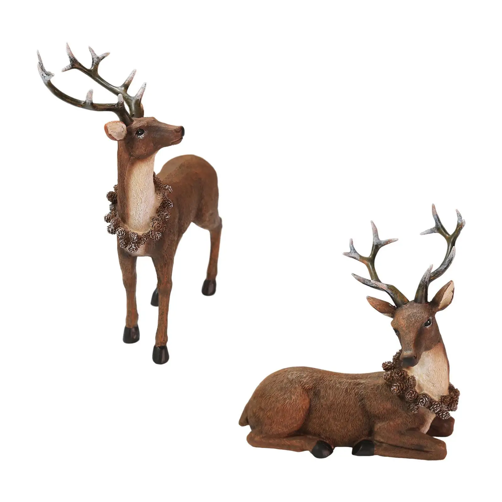 Reindeer Statue Ornaments Animal Statue Home Decor Deer Figurine Deer Statue for Living Room Office Bookshelf Desktop NightStand