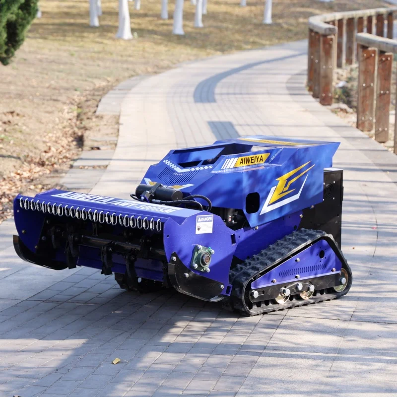 Customized High Quality Flail Lawn Mower - Hot-Selling Agriculture Remote Control Robot with All Terrain Rubber Tracks