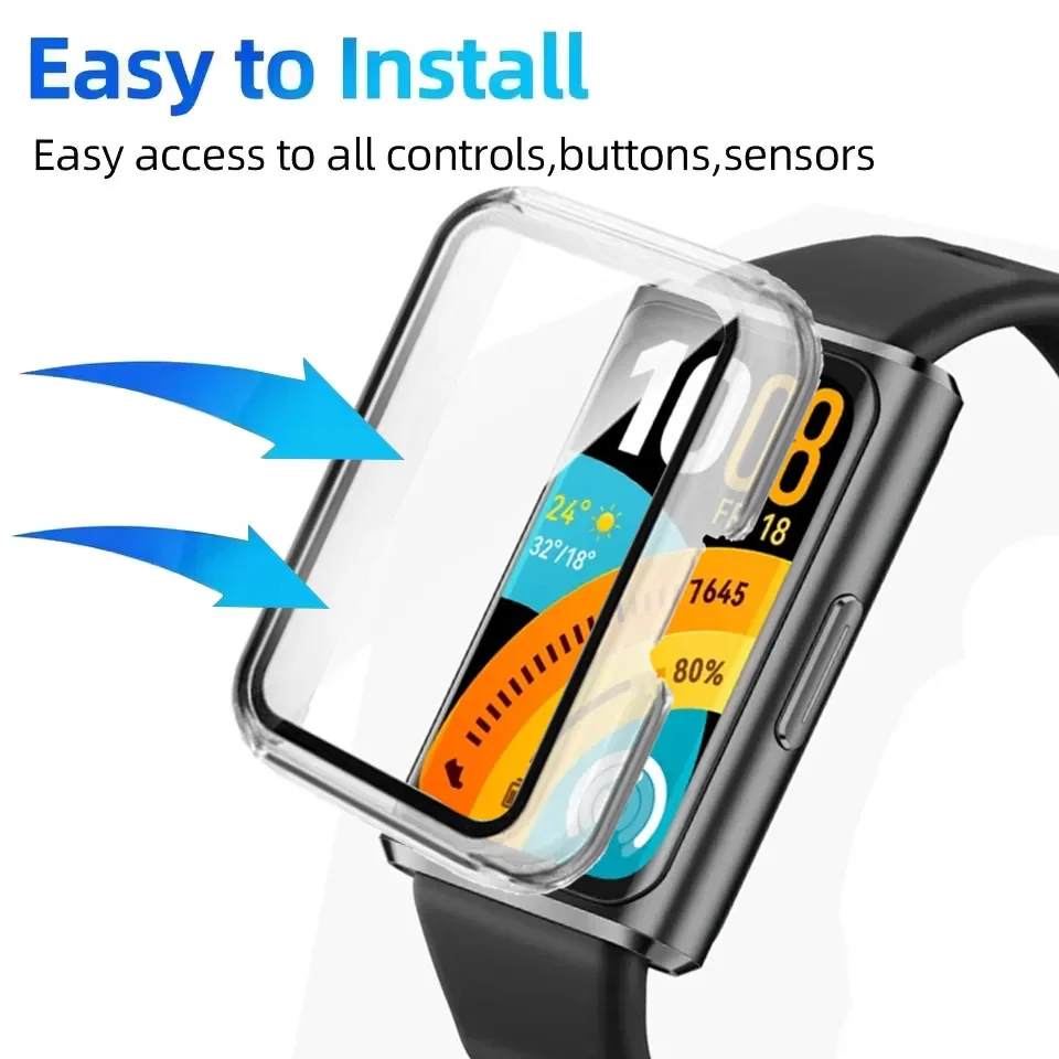 PC Case+Glass for Huawei Band 11 11Pro Band11 Tempered Glass Anti-scratch Film Bumper Screen Protector Shell for Huawei Band 11
