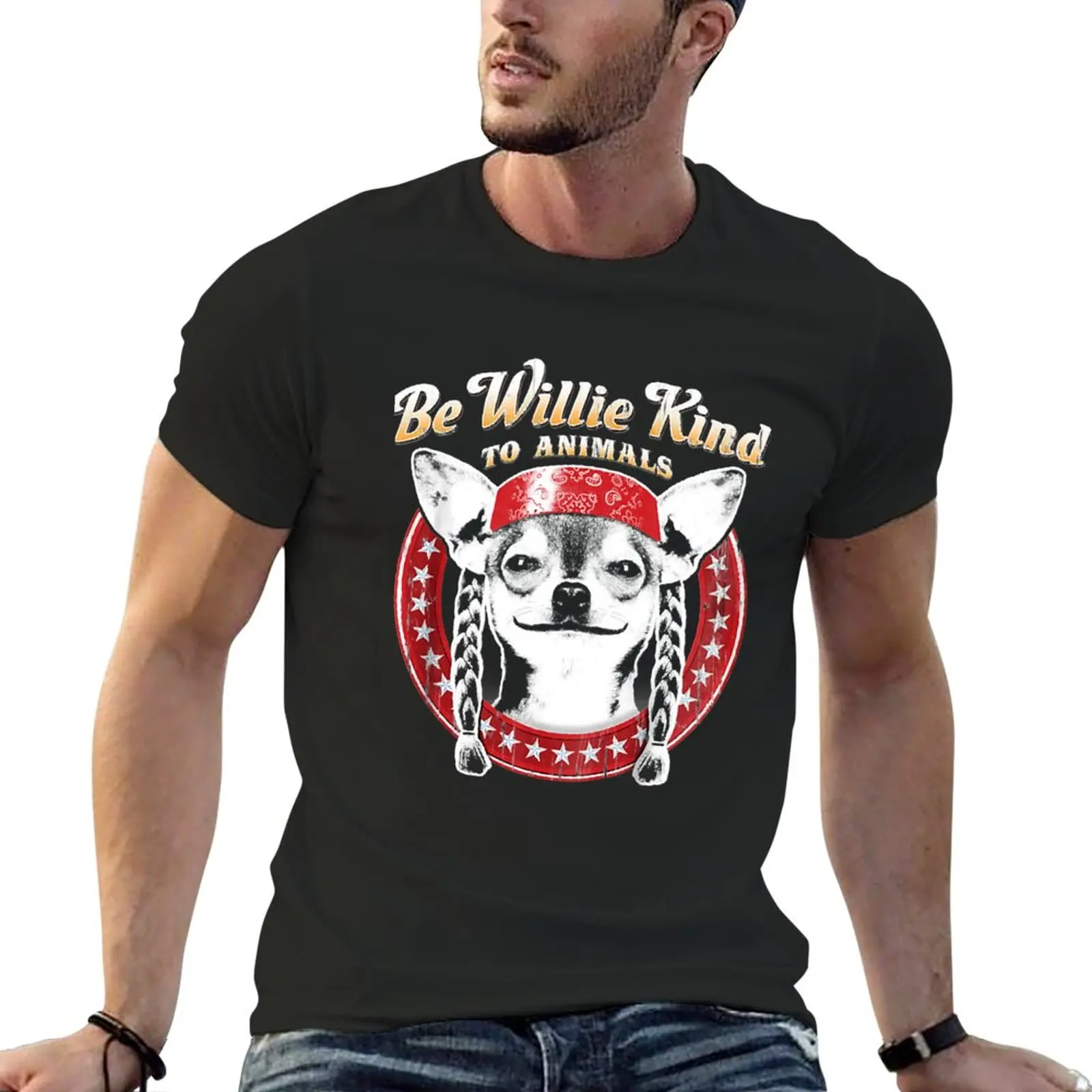 New Willie Nelson T-Shirt anime clothes aesthetic clothes T-shirt short kawaii clothes mens workout shirts