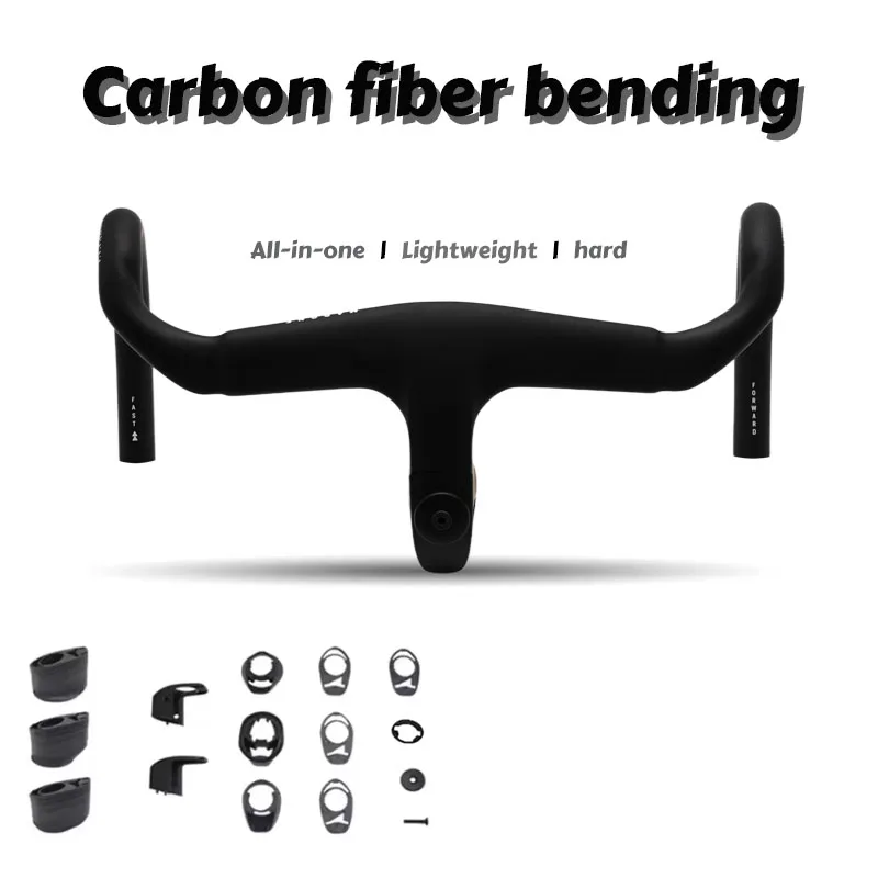 

Carbon Fiber Road Bike Integrated Handlebar 28.6 mm Lightweight for Racing, with Gaskets, Bicycle Accessories