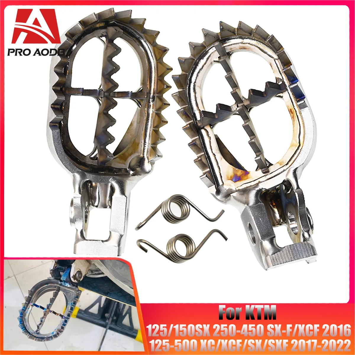 

Motorcycle Titanium Alloy Footpeg Foot Pegs Pedals Rests For KTM SX SX-F XCF EXC EXCF XC XCF SX SXF 150 250 300 450 2017-2023