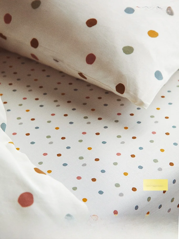 

H&M Home Постельное белье 90x200, весенний принт в горошек, чехол для матраса из чистого хлопка, 02863, пылезащитный чехол для постели, одеяло-плед