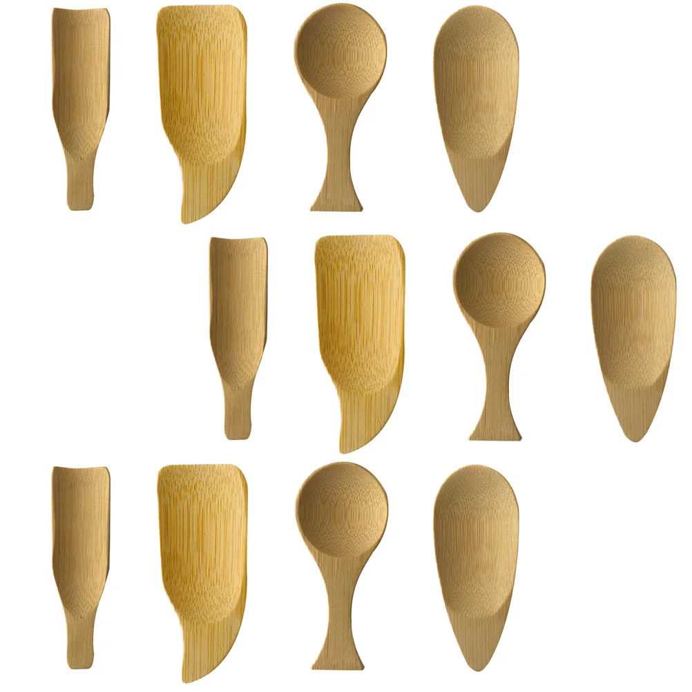

1Set Bamboo Tea Spoons Eco Friendly Jam Scoops Milk Powder Kitchen Spoon Multipurpose Smooth Assorted Color Tea Spoons