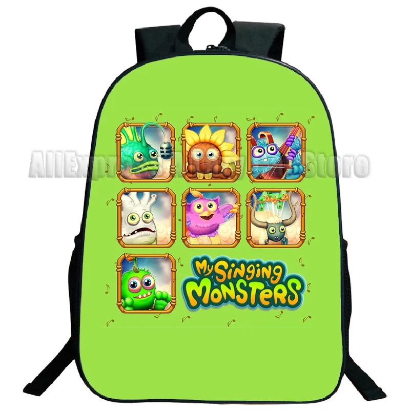 My Singing Monsters mochilas para niños, niños, niñas, mochila escolar para adolescentes, mochila para computadora portátil de dibujos animados, mochila para mujer