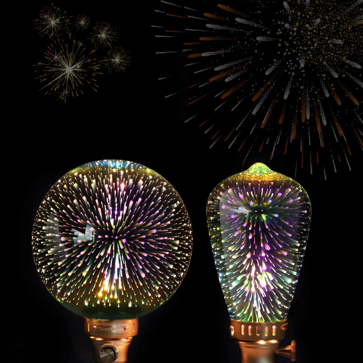 

3D Decoration Edison Bulb A60 G80 110V 220V Vintage Light Bulb Star Fireworks Lamp Holiday Night Light Novelty Christmas Tree