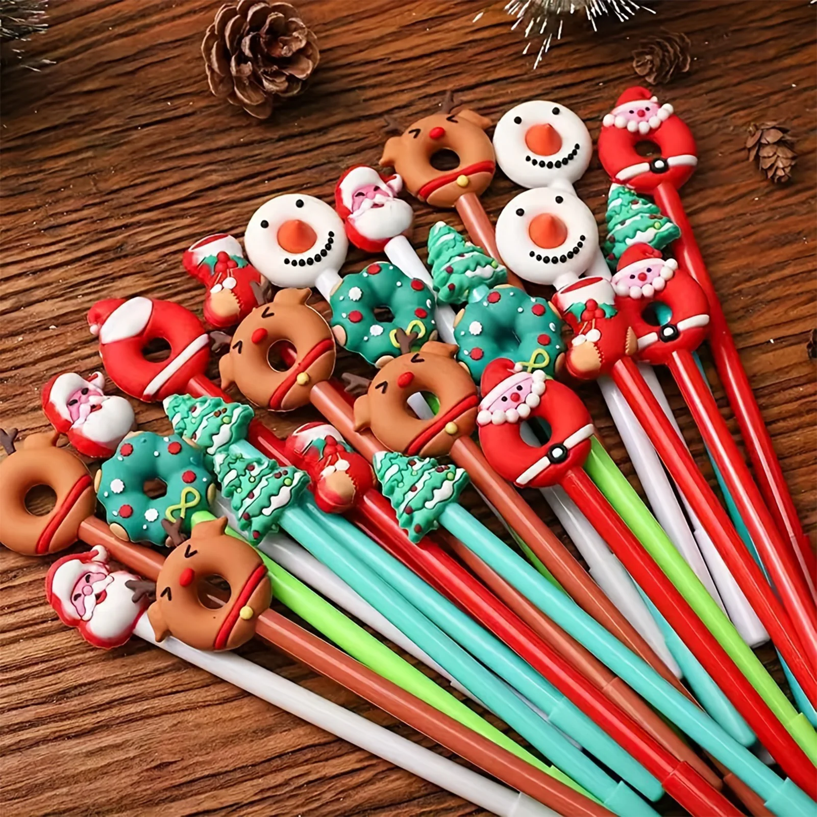 Imagem -02 - Desenhos Animados Gel Ink Roller Ball Pen Canetas de Natal Escola Estacionária Suprimentos Favores de Festa de Aniversário Ano Novo Kids Gift 20 Pcs 30 Pcs 40 Pcs